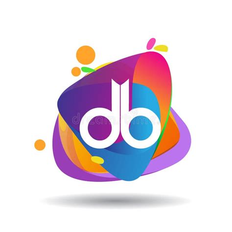 Letter Db Logo With Colorful Splash Background Letter Combination Logo