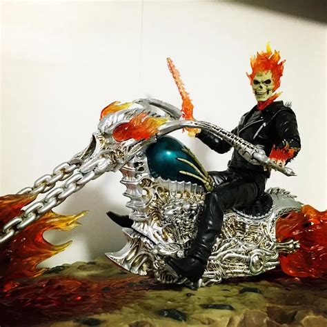 Ghost Rider Extremely Alloy Mobile Doll 235cm Hands Model Ornaments
