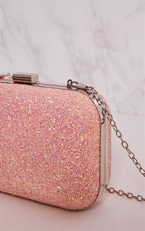 Pink Glitter Metallic Clutch Bag Prettylittlething Ie