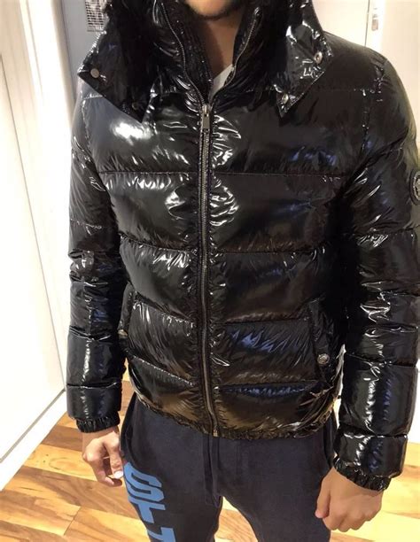 sale mens shiny padded jacket in stock