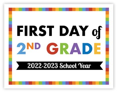 Free Printable First Day Of School Signs Preschool 12th Grade