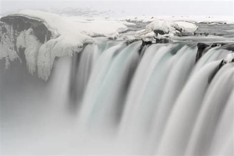 Godafoss Waterfall During Winter Europe Iceland Photographic Print