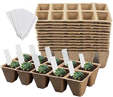 Buy Siamo 12 Packs Peat Pots Seed Starter Trays 120 Cells