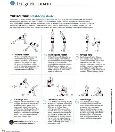 The Routine: total-body stretch Real Simple | Total body stretch, Total body, Stretches for runners