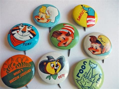 Vintage Pinback Buttons One Inch Pep Pins Kelloggs