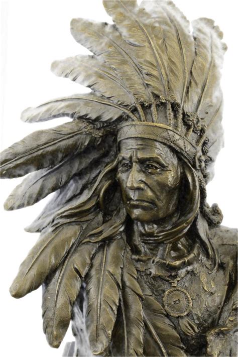 Sold Price Massive 90 Lbs Native Indian Warrior Chief Bronze Sculpture By Carl Kauba Statue