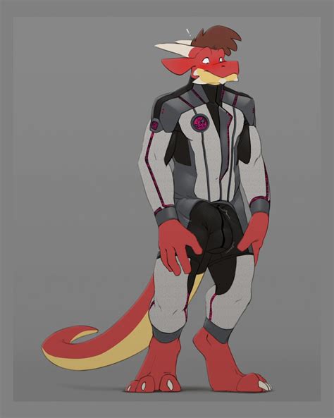 rule 34 3 toes 4 fingers anthro barefoot blush bulge clothed clothing digitigrade dragon