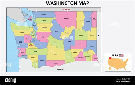 Mapa De Washington Mapa Del Estado Y Del Distrito De Washington Mapa Político De Washington