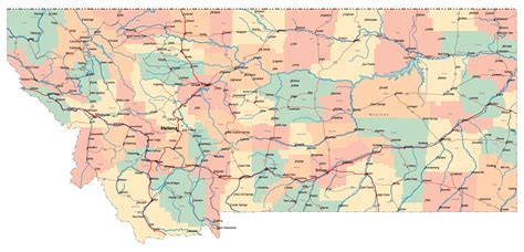 State Map Of Montana With Cities Map