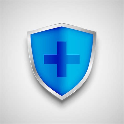 Free Vector Medical Shield Protection Symbol With Cross Sign