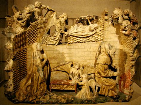 Nativity Sculpture With Shepherds 15th Century