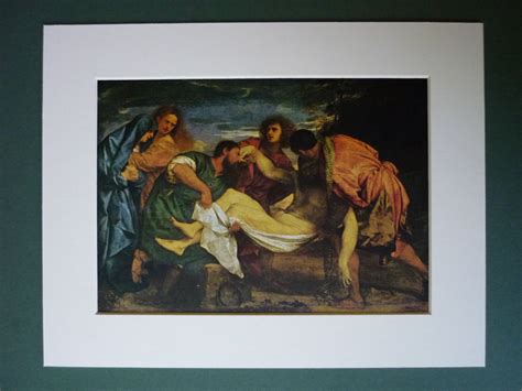 Vintage Print Of Titians Entombment Of Christ Death Etsy
