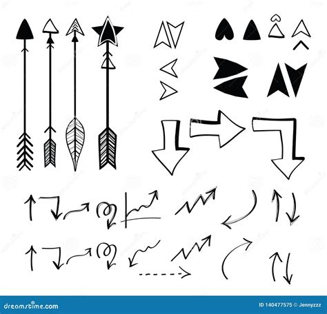 Arrows Vector Collection With Elegant Style And Black Color Stock