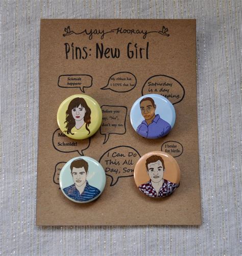 New Girl Cast Pin Button Badges Magnets Hand Drawn Etsy New Girl