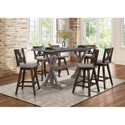 Lexicon Amsonia Solid Wood Counter Height Dining Room Table In