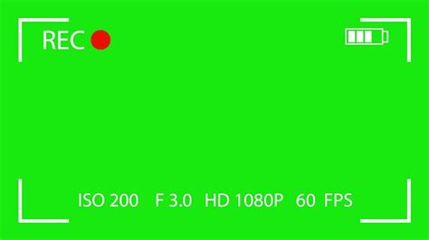 Royality Free Camera Screen Green Screen Overlay With Blinking Red Dot