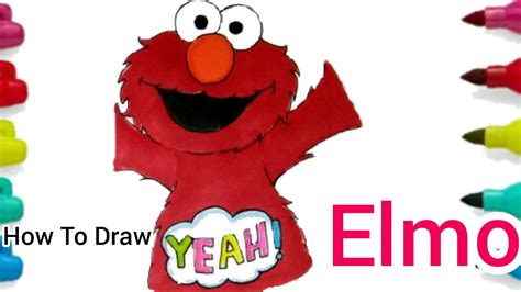 How To Draw A Elmo Seasme Street Elmo Step By Step Cartooning Cute