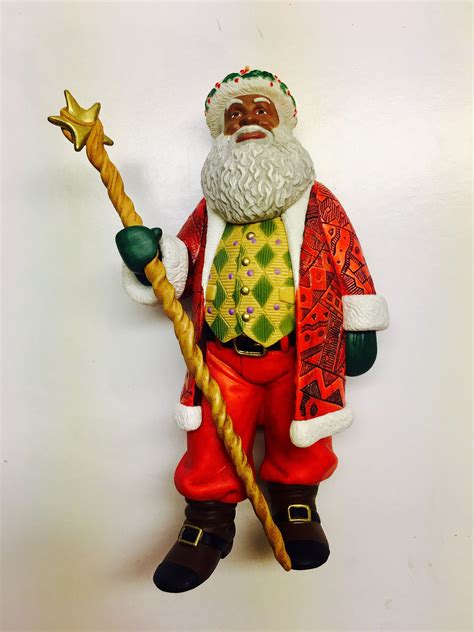 See more ideas about santa, antique christmas, vintage santas. Vintage Hallmark 'Joyful Santa' Ornament African | Etsy ...