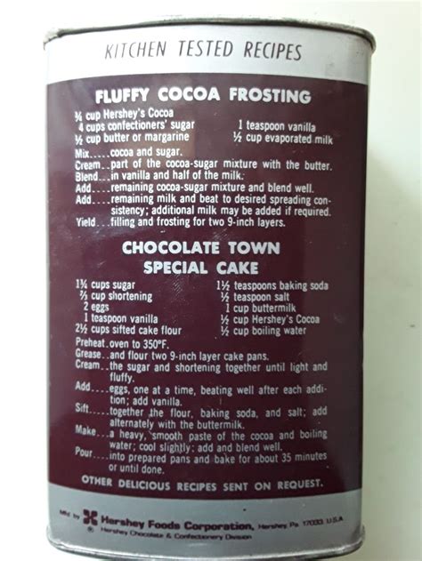 It would depend on the recipe however i can. Hershey's chocolate town special cake & cocoa frosting in 2020 | Cocoa recipes, Cake frosting ...