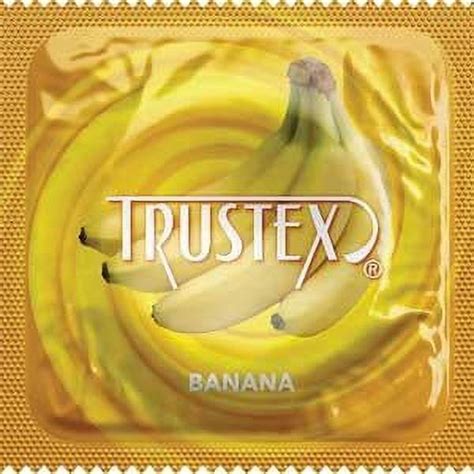 Trustex Banana Silver Lunamax Pocket Case Premium Flavored Lubricated Latex Condoms 12 Count