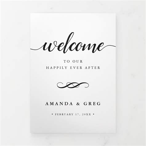 Simple Elegant Wedding Welcome Letter And Itinerary Tri Fold Program Zazzle