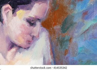 Fragment Oil Painting Naked Woman ilustración de stock Shutterstock