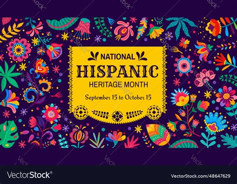 National Hispanic Heritage Month Festival Poster Vector Image