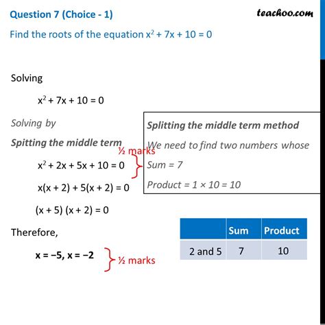 2x 2 11x 12 0 - Find the roots of equation x2 + 7x + 10 = 0 - Teachoo Maths [Video]