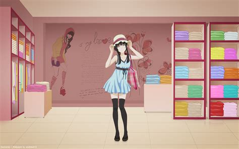 Wallpaper Illustration Anime Room Dress Toy Pink Doll Sankarea