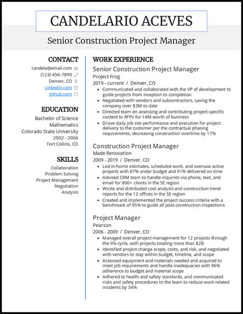 Construction Project Manager Job Description Onlinebusinessskill