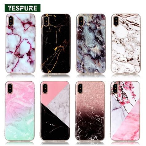 Yespure Untra Thin Marble Phone Case Covers For Iphone X Soft Tpu