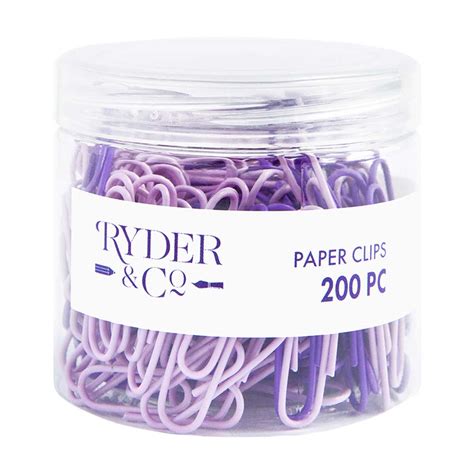 Ryder And Co Purple Paper Clips 200 Pieces