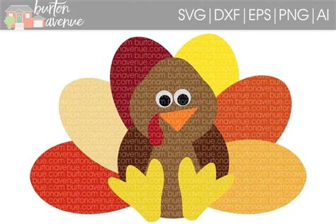 Turkey Cut File Thanksgiving Svg Dxf Eps Ai Png