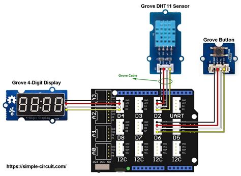 Arduino With Grove Dht11 Sensor And 4 Digit Display Simple Circuit