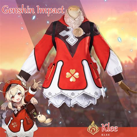 Best build, weapons, and artifacts. Genshin Impact Klee Cosplay suit Cute Lori game dress girl ...