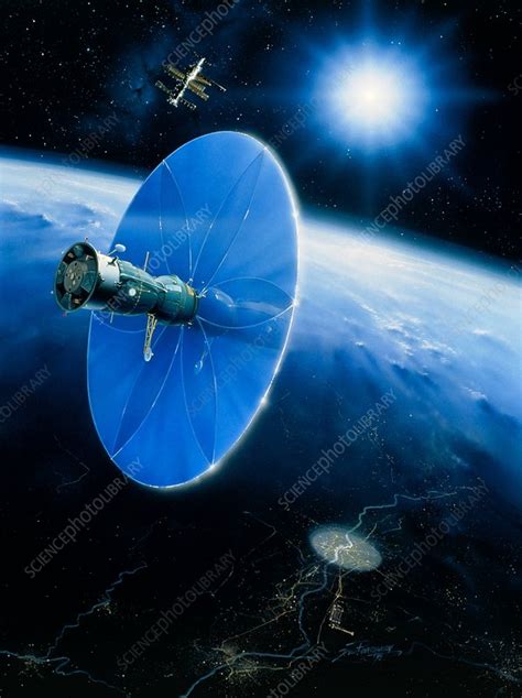 Artwork Of Russian Space Mirror Znamya In Orbit Stock Image S7500117