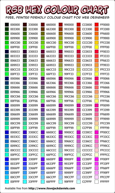 X Color Names With Hex And Rgb Table Cheat Sheet My Xxx Hot Girl