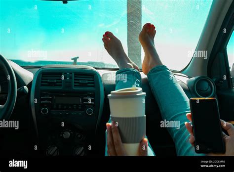 Feet On Dashboard Hi Res Stock Photography And Images Alamy