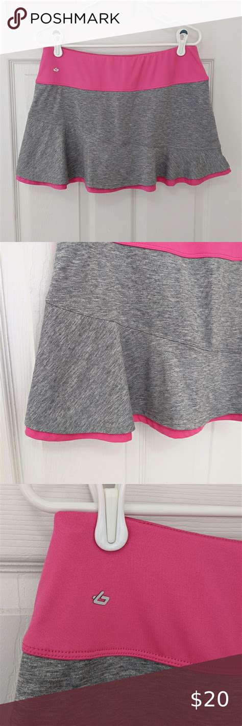 Bolle High Performance Gray And Pink Tennis Skirt L Pink Tennis Skirt