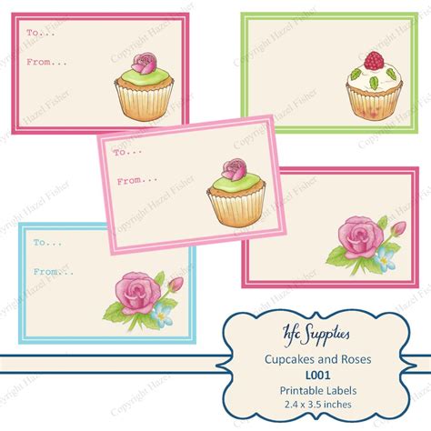 Hazel Fisher Creations Cupcakes And Roses Part 3 Printable Labels