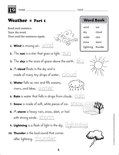 1st Grade Weather Units