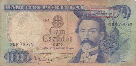 Portugal 100 Escudos Banknote 30 11 1965 P 169a
