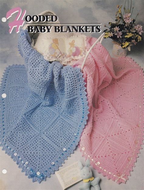 Hooded Baby Blankets Annies Attic Crochet Quilt And Afghan Etsy Baby