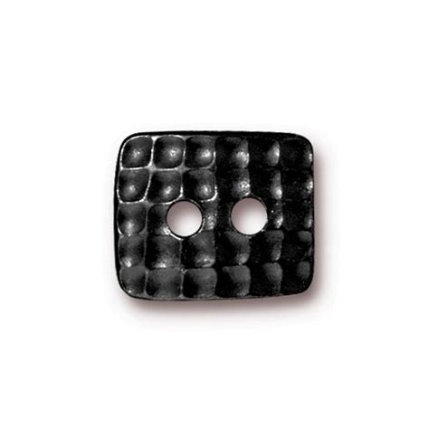 hammertone rectangle button oxidized black pewter 20 per pack tierracast inc