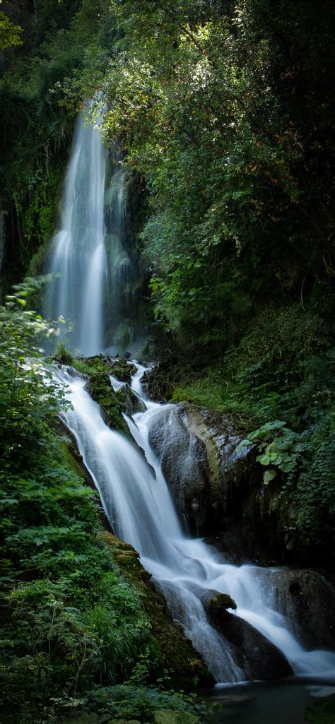 Waterfalls Between Forest Iphone Wallpapers Free Download