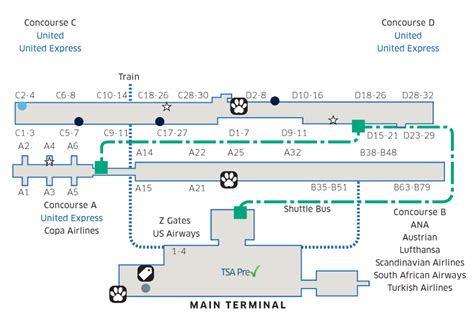 Washington Dulles Intl Iad Airport Map United Airlines