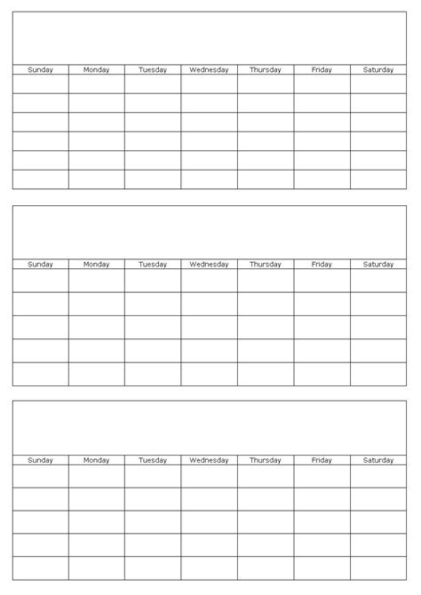 Monthly Calendar With No Dates Calendar Template Printable Blank Calendar No Dates Example