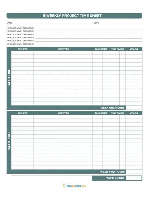 Timesheet Template For Multiple Projects Ad Easy To Use Project