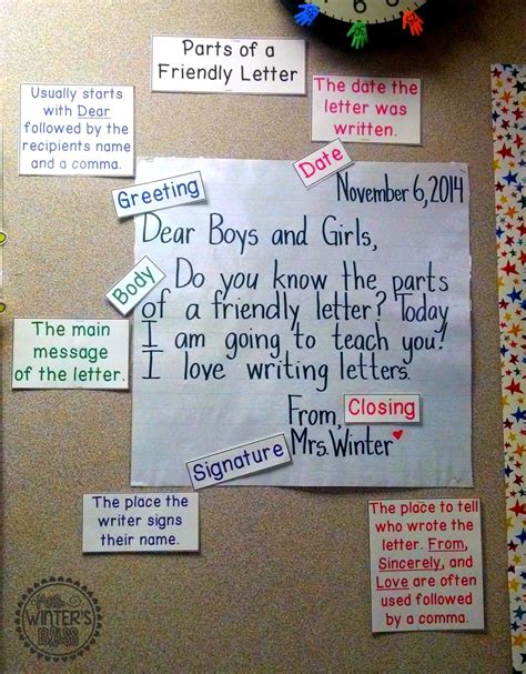 Letter Writing Anchor Charts Chart And Friendly Letter