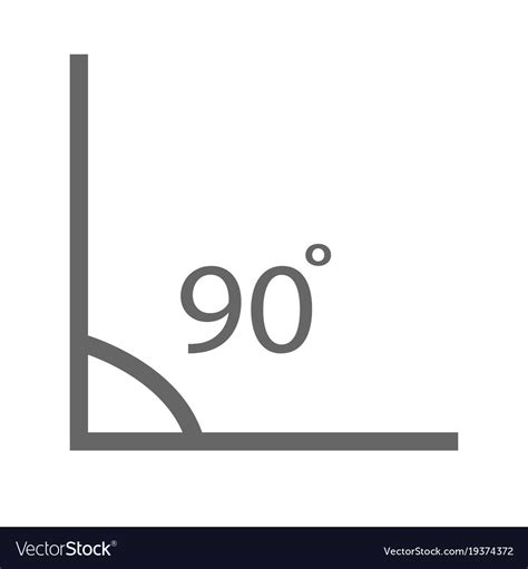 Angle Icon Angle 90 Degrees Icon On White Vector Image